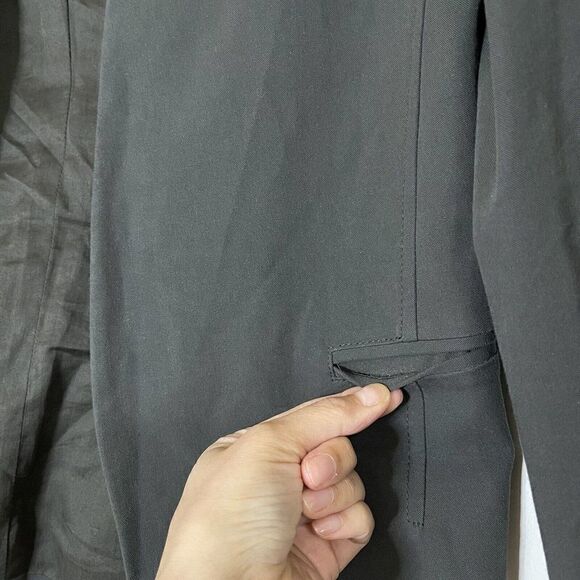 THEORY Gray cotton collarless blazer career lightweight jacket size US 4 - Picture 2 of 6
